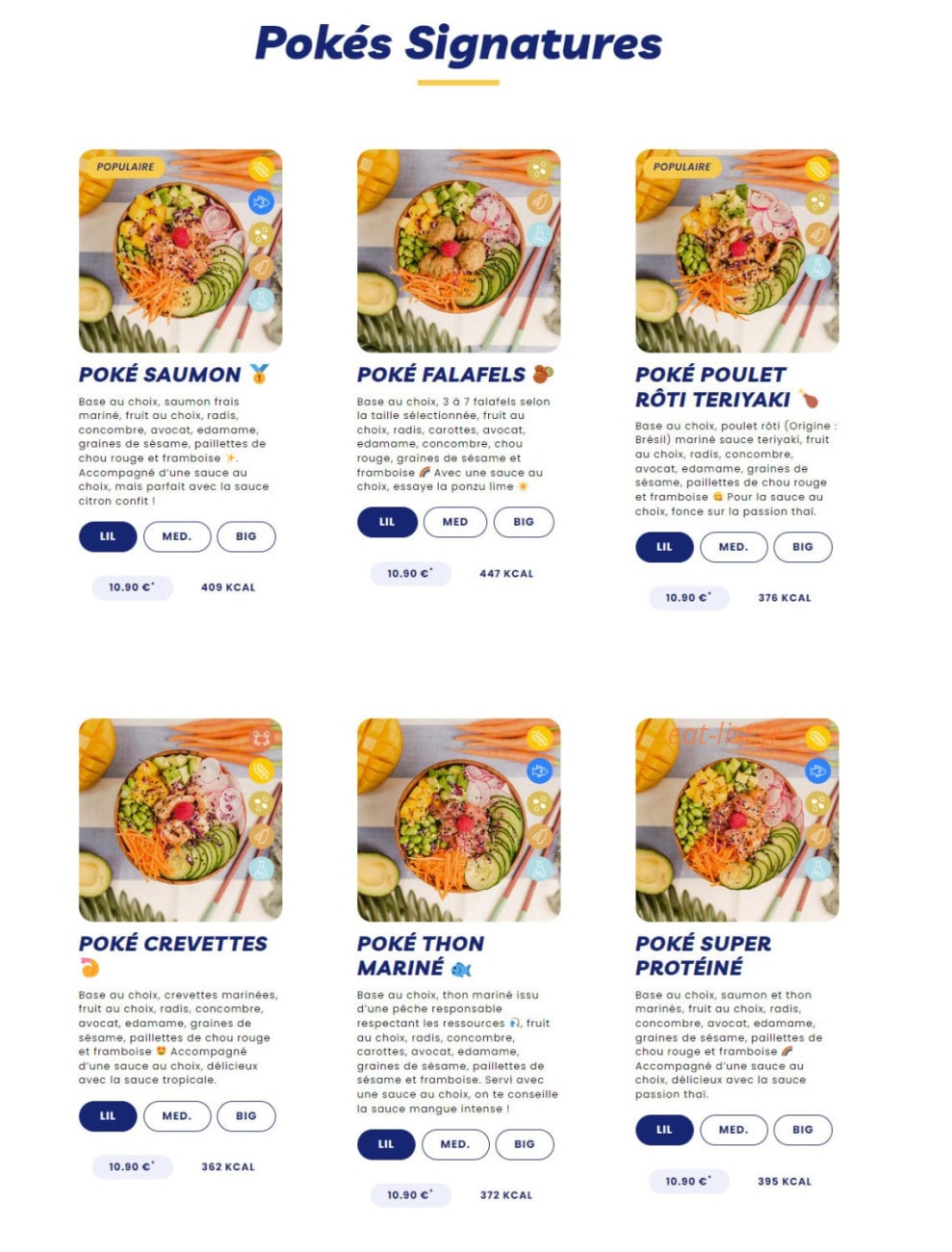 Carte et menu de Pokawa à Villeneuve la Garenne — Les pokés signatures