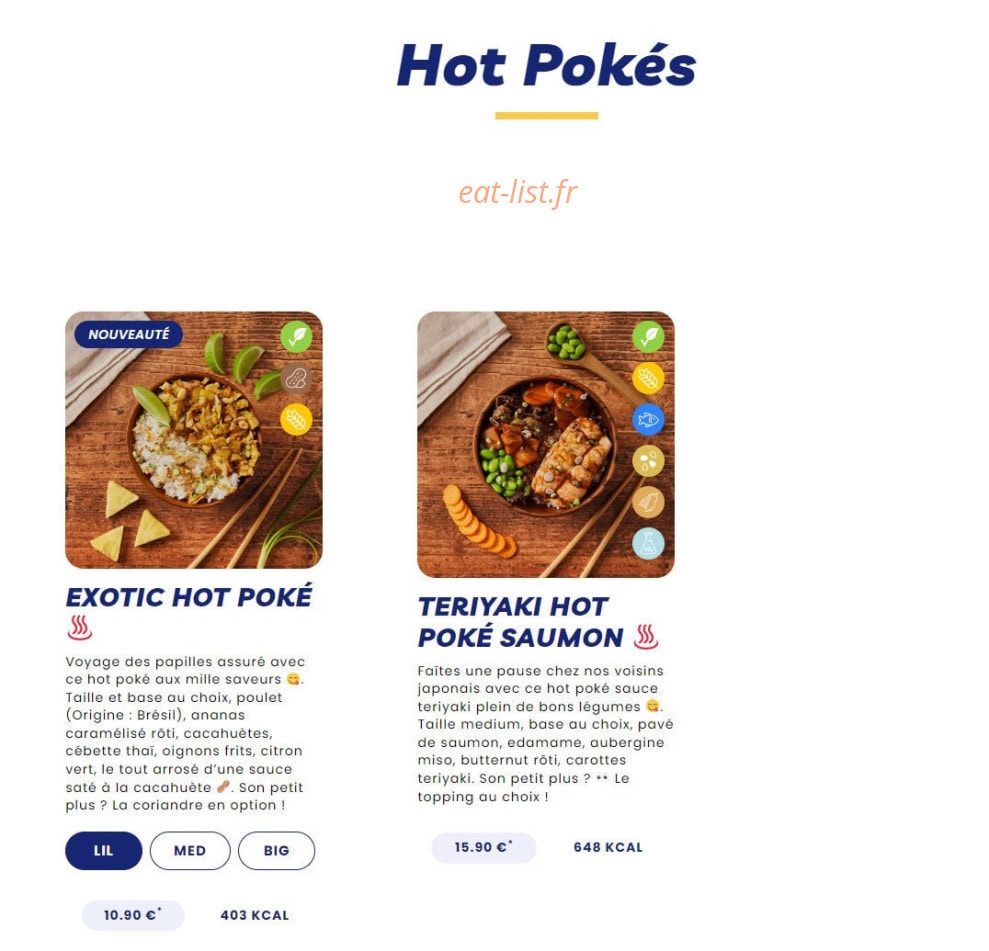 Carte et menu de Pokawa à Villeneuve la Garenne — Les hots pokés