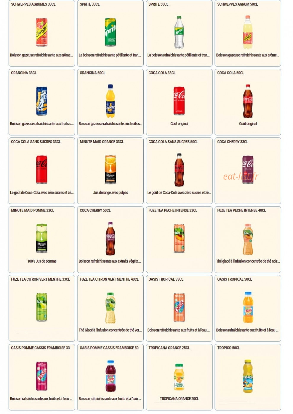 Carte et menu de Pomme de Pain à Villeneuve la Garenne — Les boissons fraiches suite