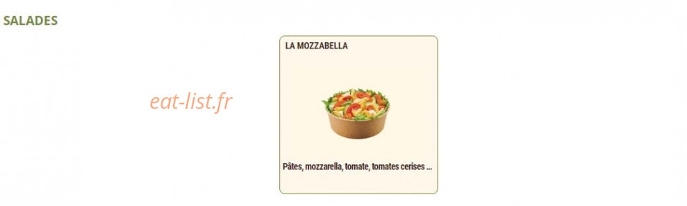 Carte et menu de Pomme de Pain à Villeneuve la Garenne — Les salades