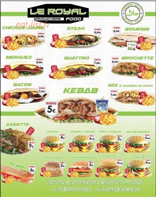 Royal Food — carte page 2