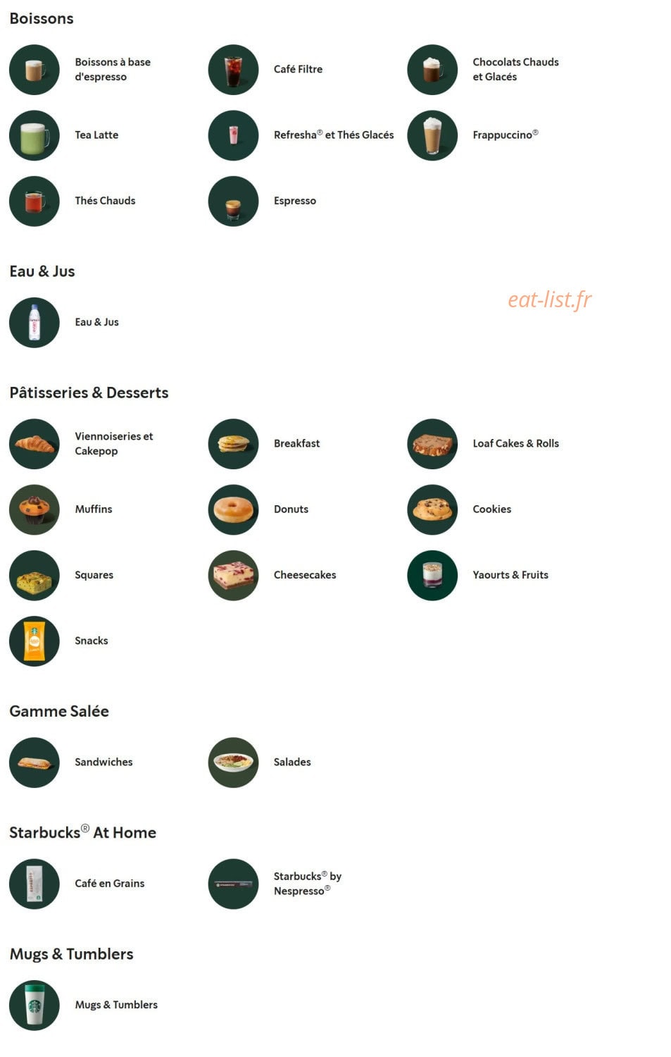 Starbucks — carte page 1