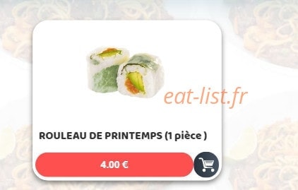 Carte et menu de Sushim à Villeneuve la Garenne — Rouleaux