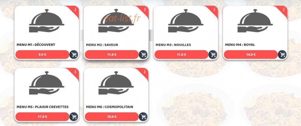 Carte et menu de Sushim à Villeneuve la Garenne — Les menus chinoises