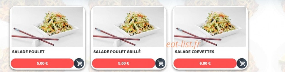 Carte et menu de Sushim à Villeneuve la Garenne — Les salades
