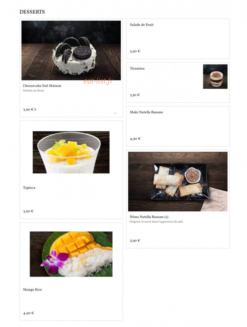 Asian Food By BAZE — carte page 6
