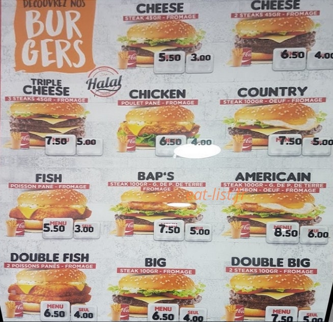 Bineau Food — carte page 1