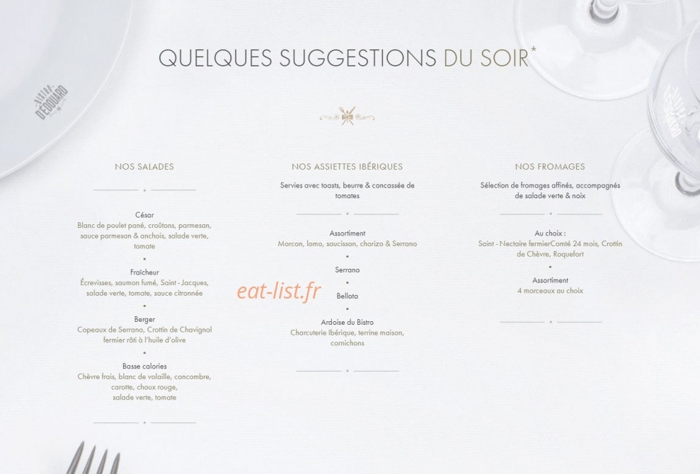 Bistro d'Édouard — carte page 4