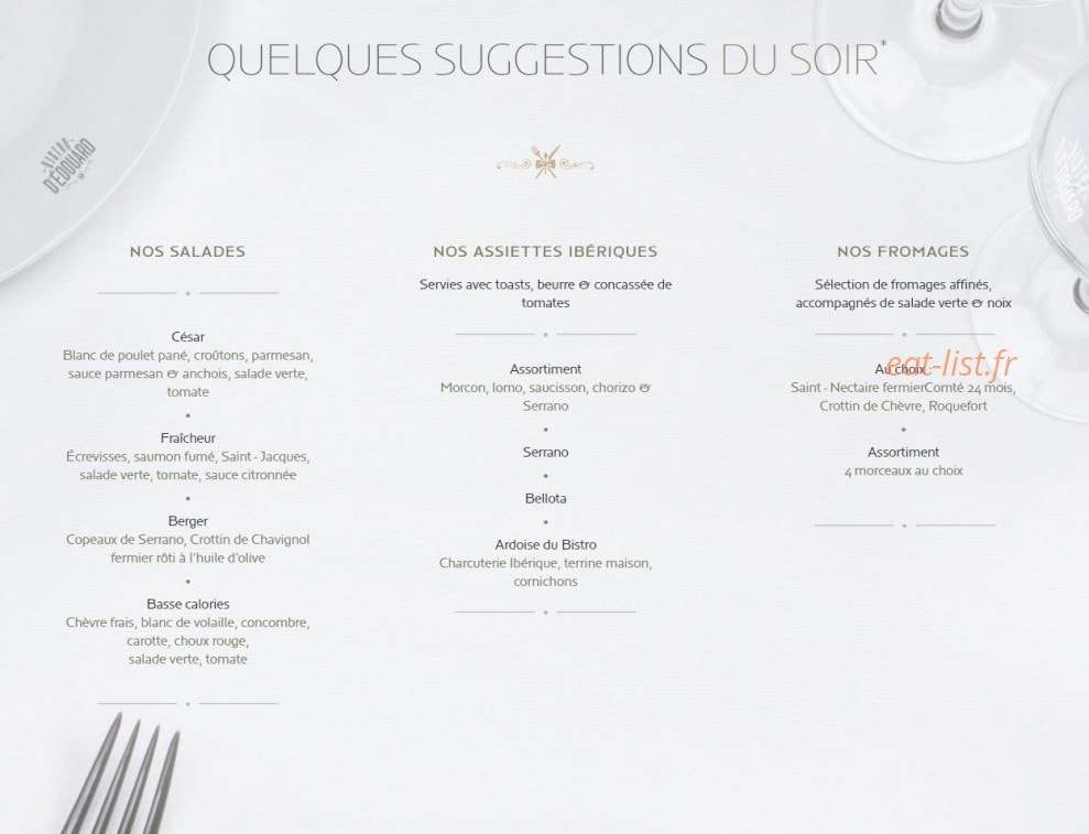 Bistro d'Édouard — carte page 6