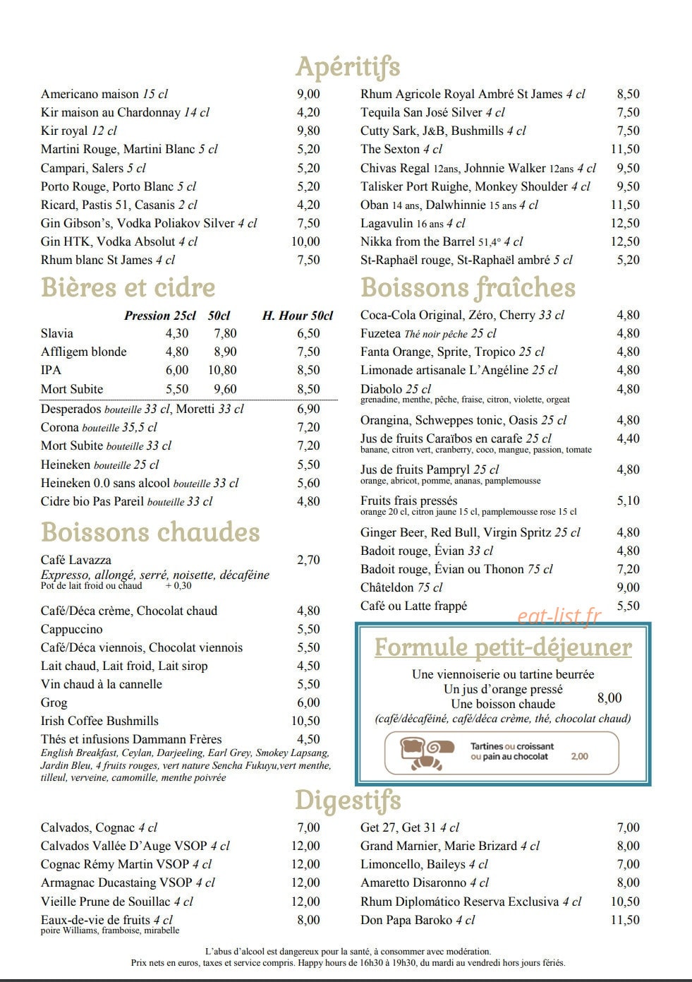 Brasserie 1901 — carte page 5