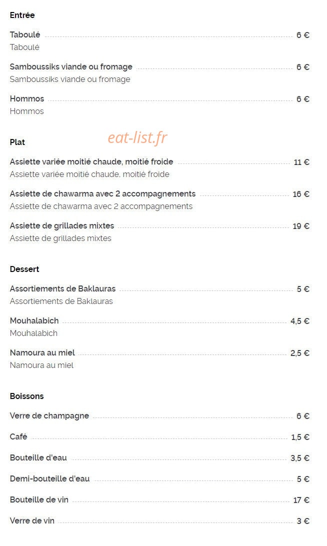Chez Serge — carte page 1