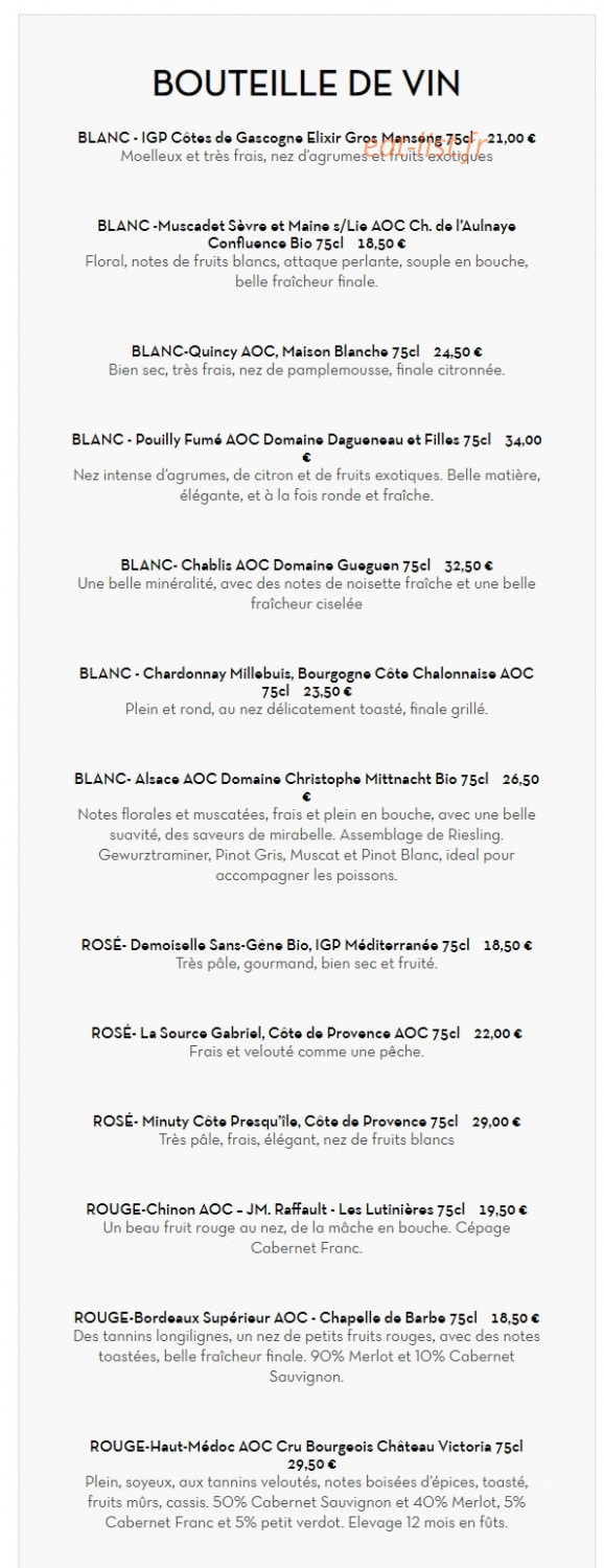 Dada Bistro — carte page 11
