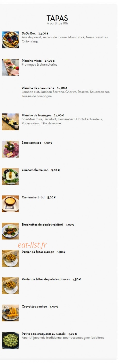 Dada Bistro — carte page 4