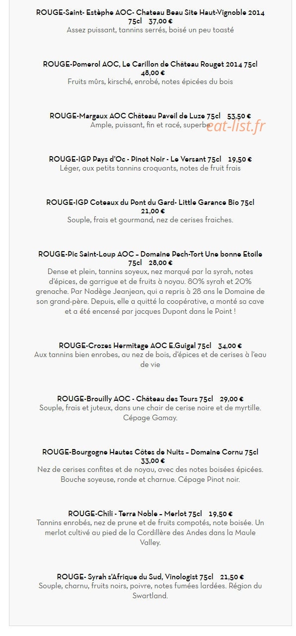 Dada Bistro — carte page 12