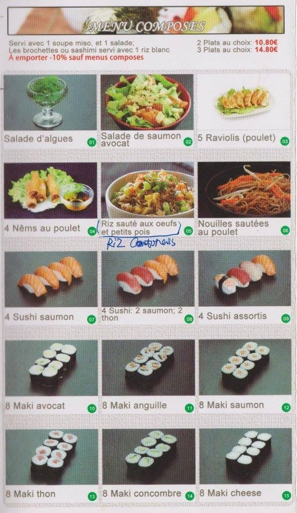Dolemon Sushi — carte page 1