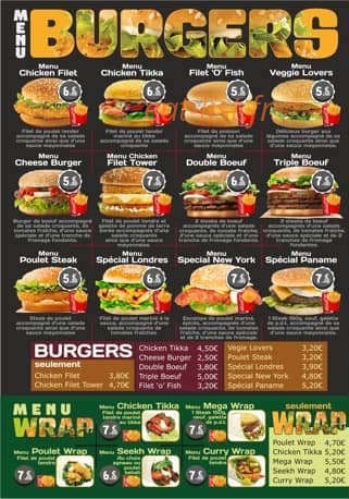 Fly Burger — carte page 2