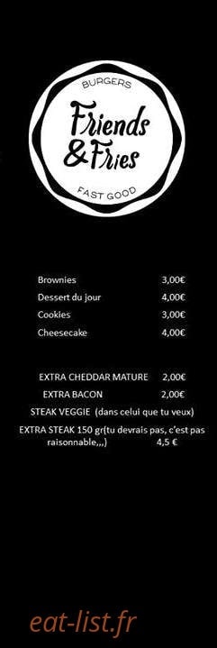 Friends et Fries — carte page 3