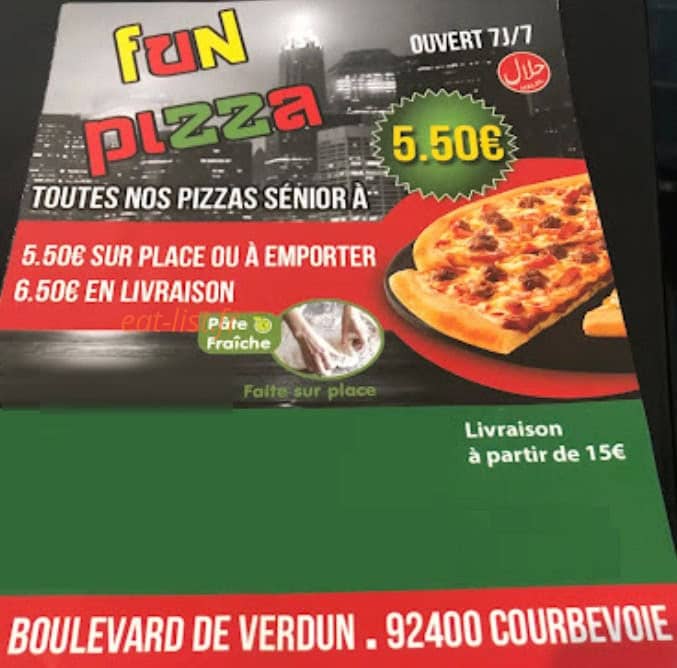 Fun Pizza — carte page 1
