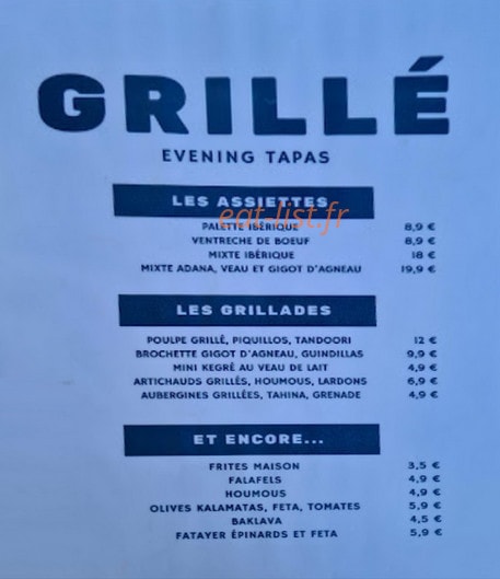 Grillé — carte page 3