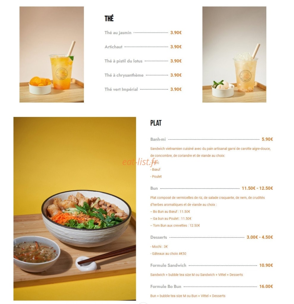 Hot and Cold Tea — carte page 2