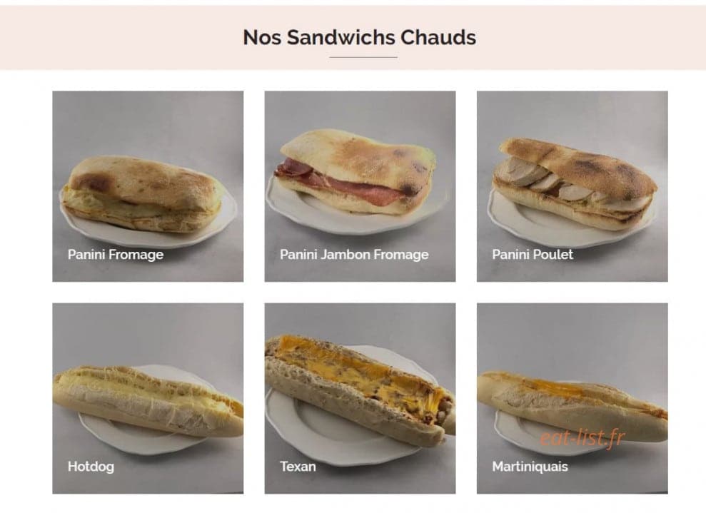 L'Atelier des Pains & co — carte page 9