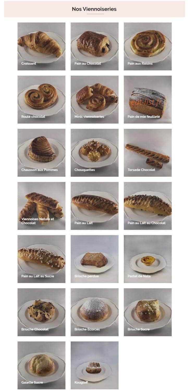 L'Atelier des Pains & co — carte page 6