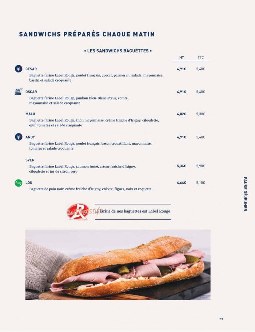 La Famille Finest Lunch — carte page 31