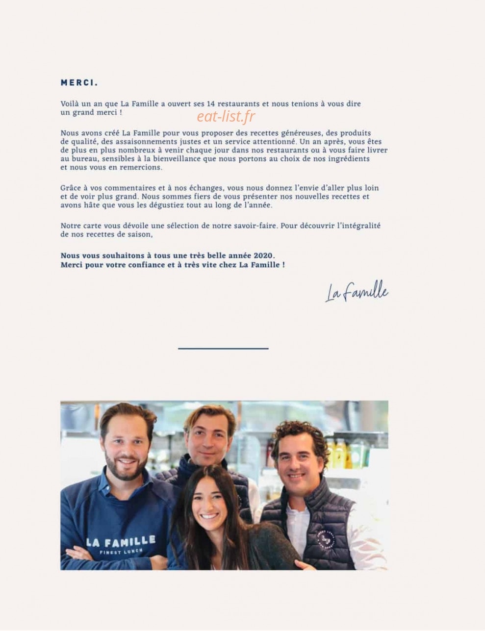 La Famille Finest Lunch — carte page 46