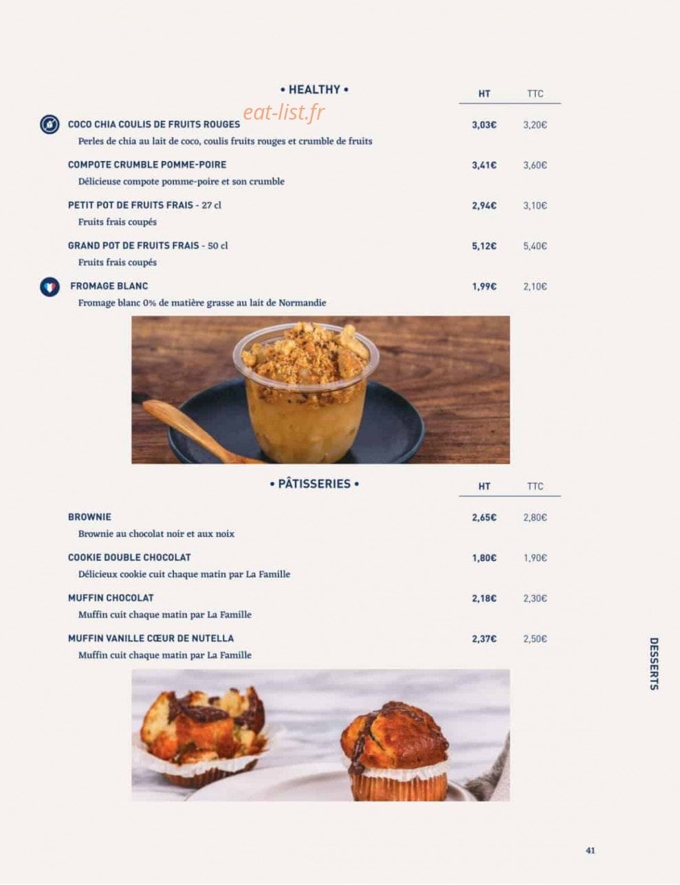 La Famille Finest Lunch — carte page 39
