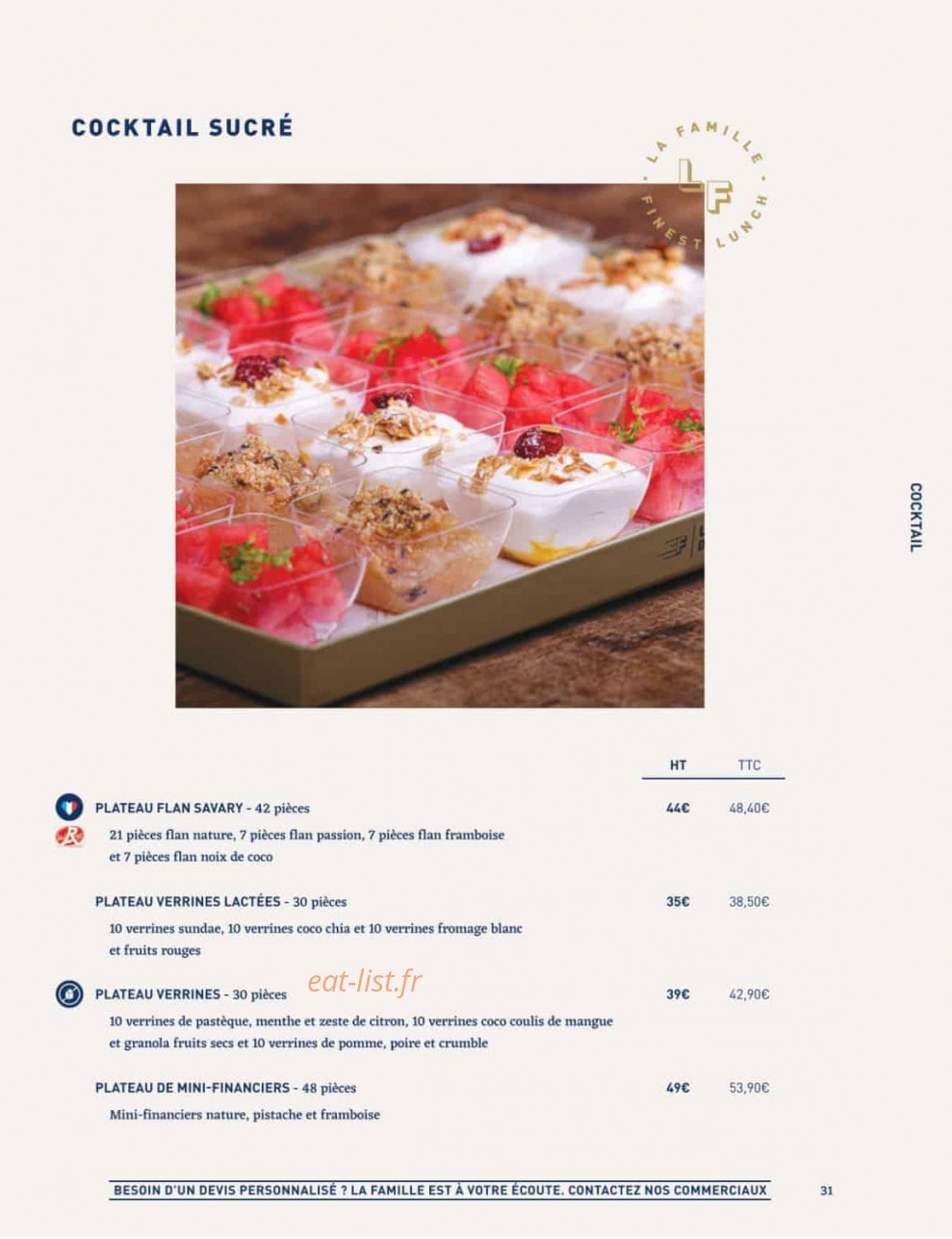 La Famille Finest Lunch — carte page 29