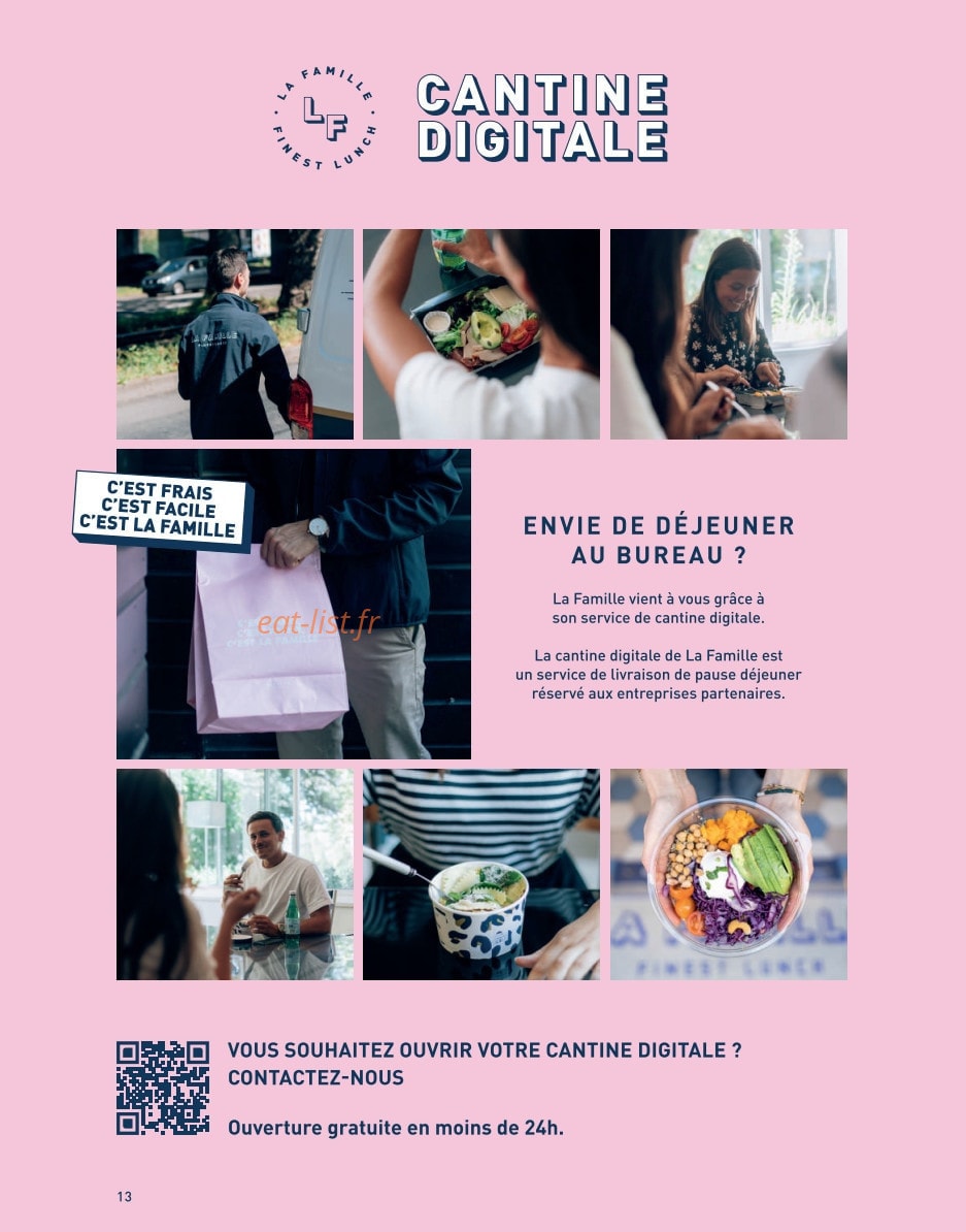 La Famille Finest Lunch — carte page 11
