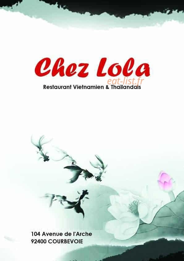 Le restaurant chez lola — carte page 1