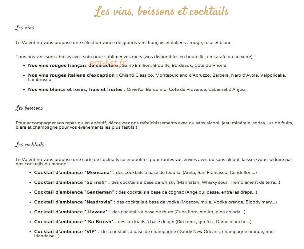 Le Valentino — carte page 8