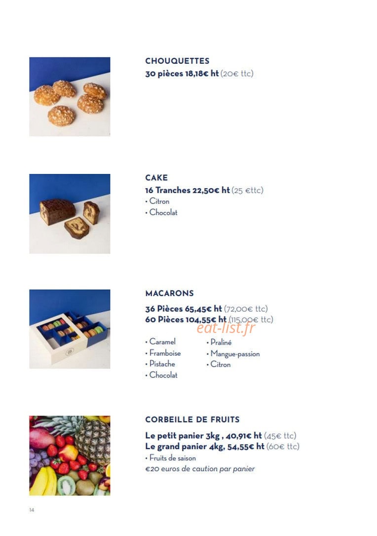 Paris Baguette — carte page 14