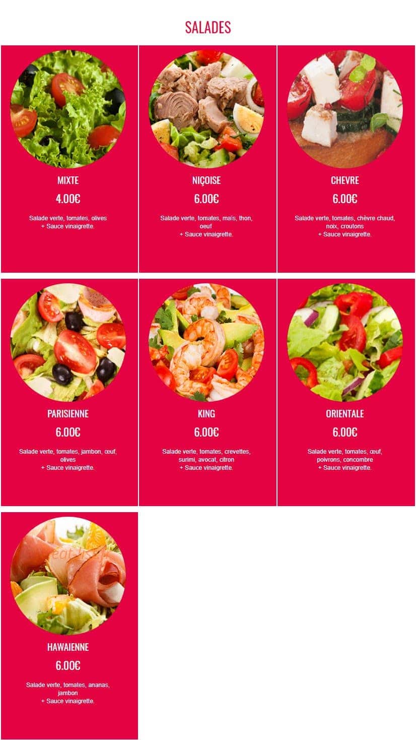 Pizza King — carte page 10