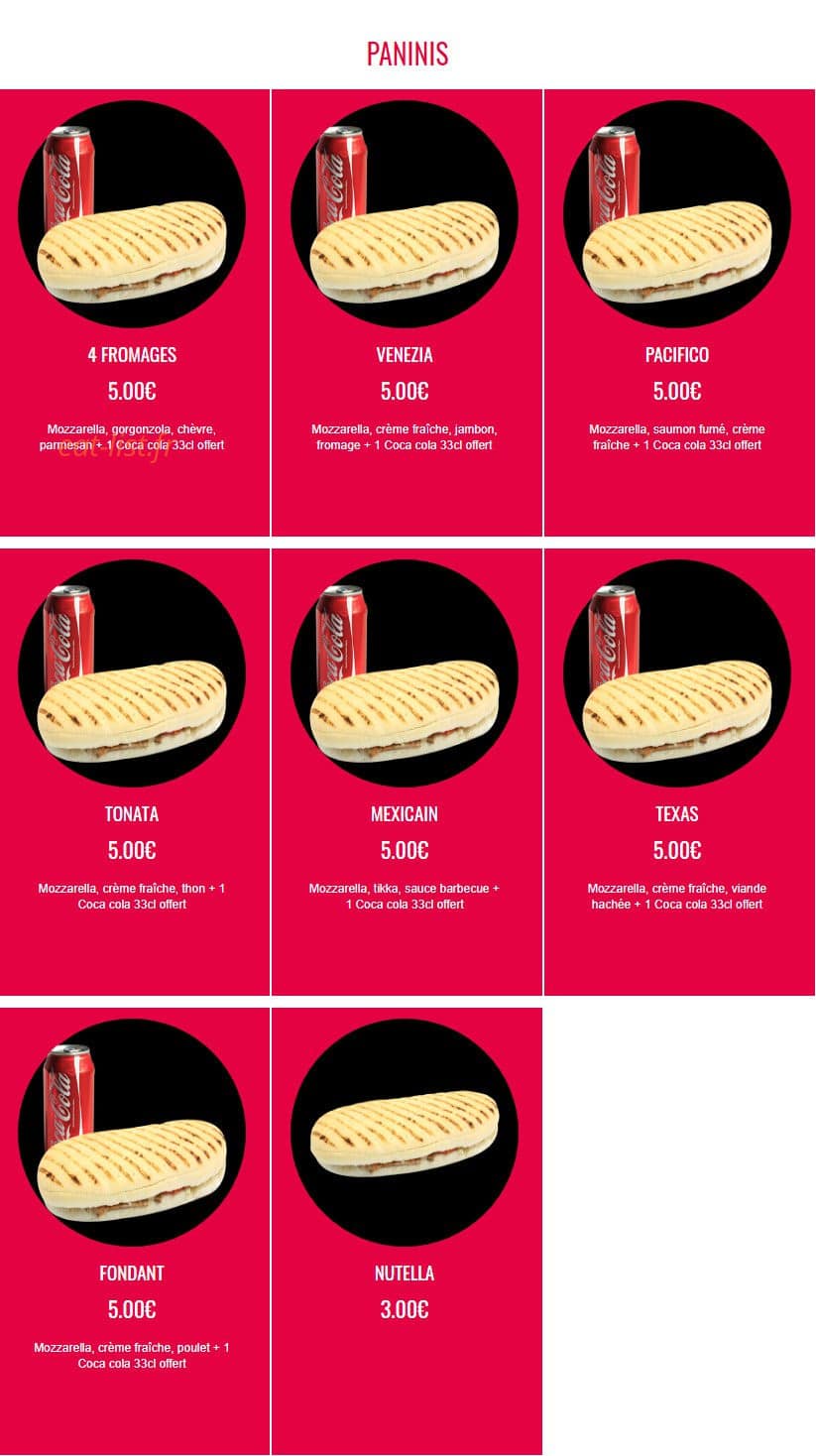 Pizza King — carte page 8