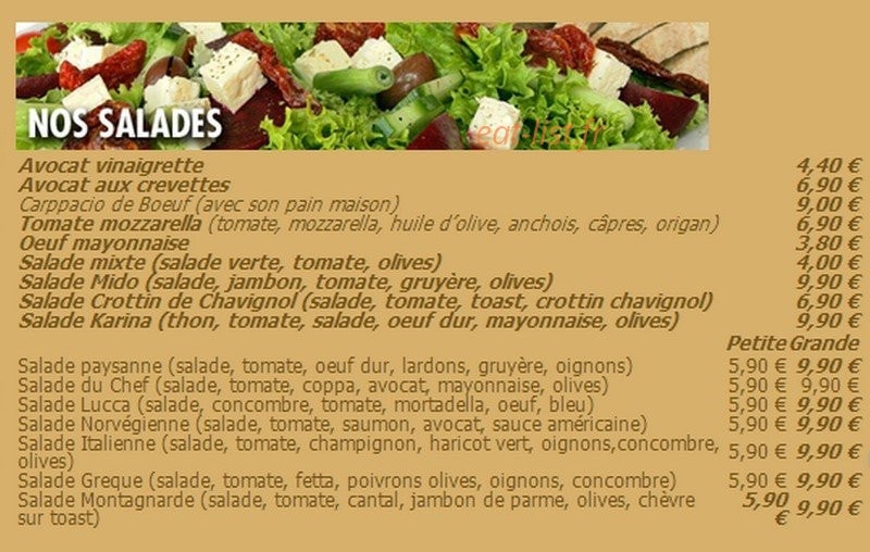Pizza Mido — carte page 1