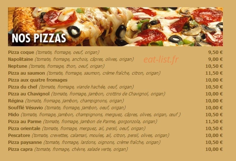Pizza Mido — carte page 3