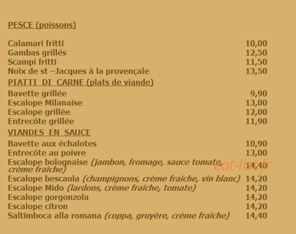Pizza Mido — carte page 4