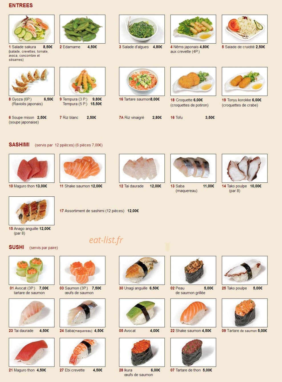 Sakura — carte page 1