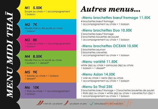 So Thai — carte page 1