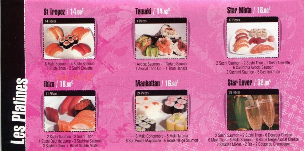 Star Sushi — carte page 6