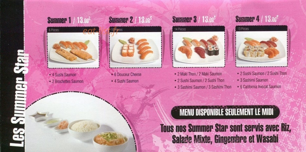 Star Sushi — carte page 4