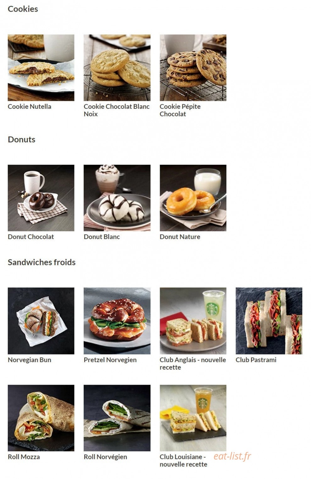Starbucks coffee — carte page 3