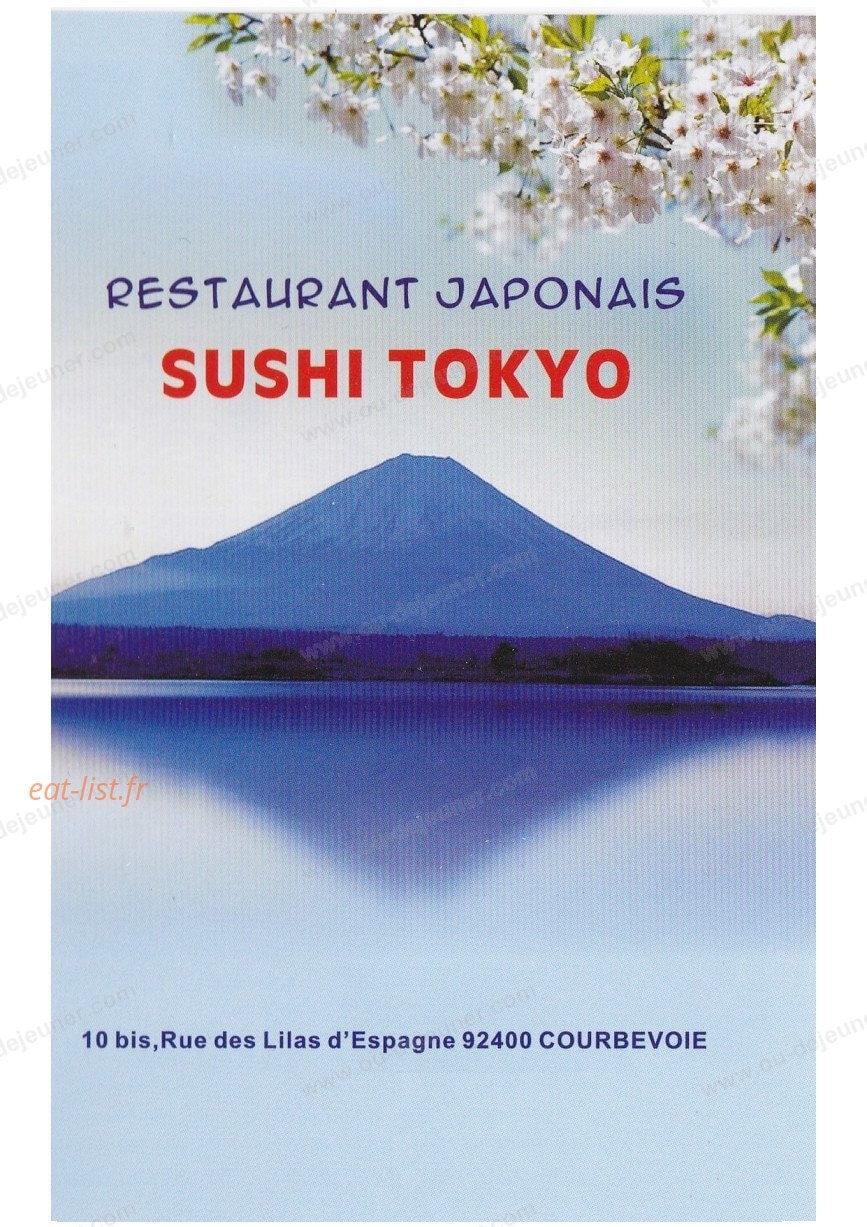 Sushi tokyo — carte page 1
