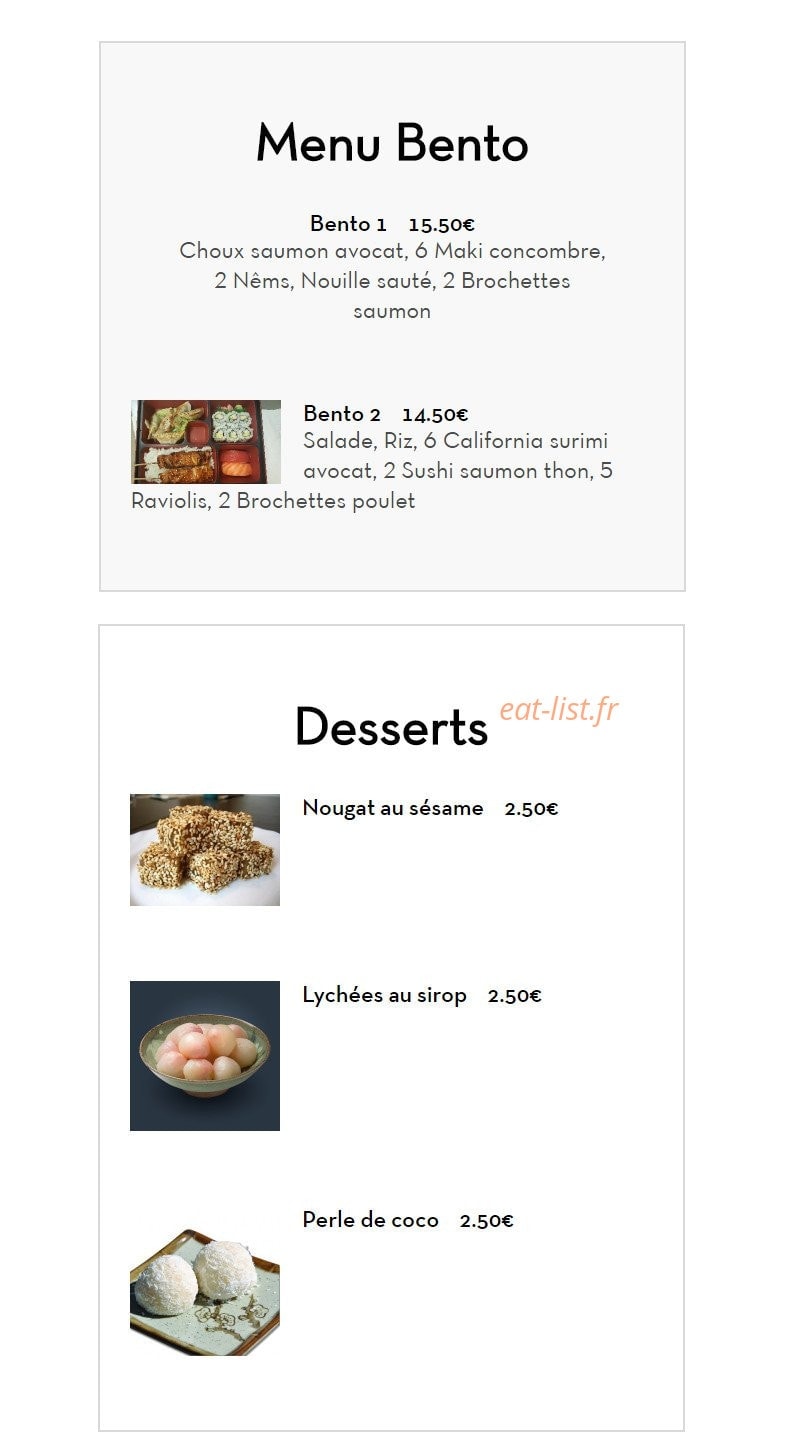 SushiBar — carte page 17