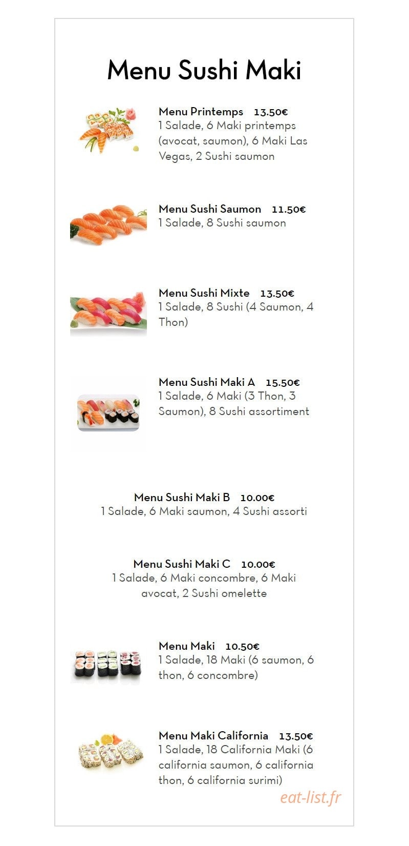 SushiBar — carte page 10
