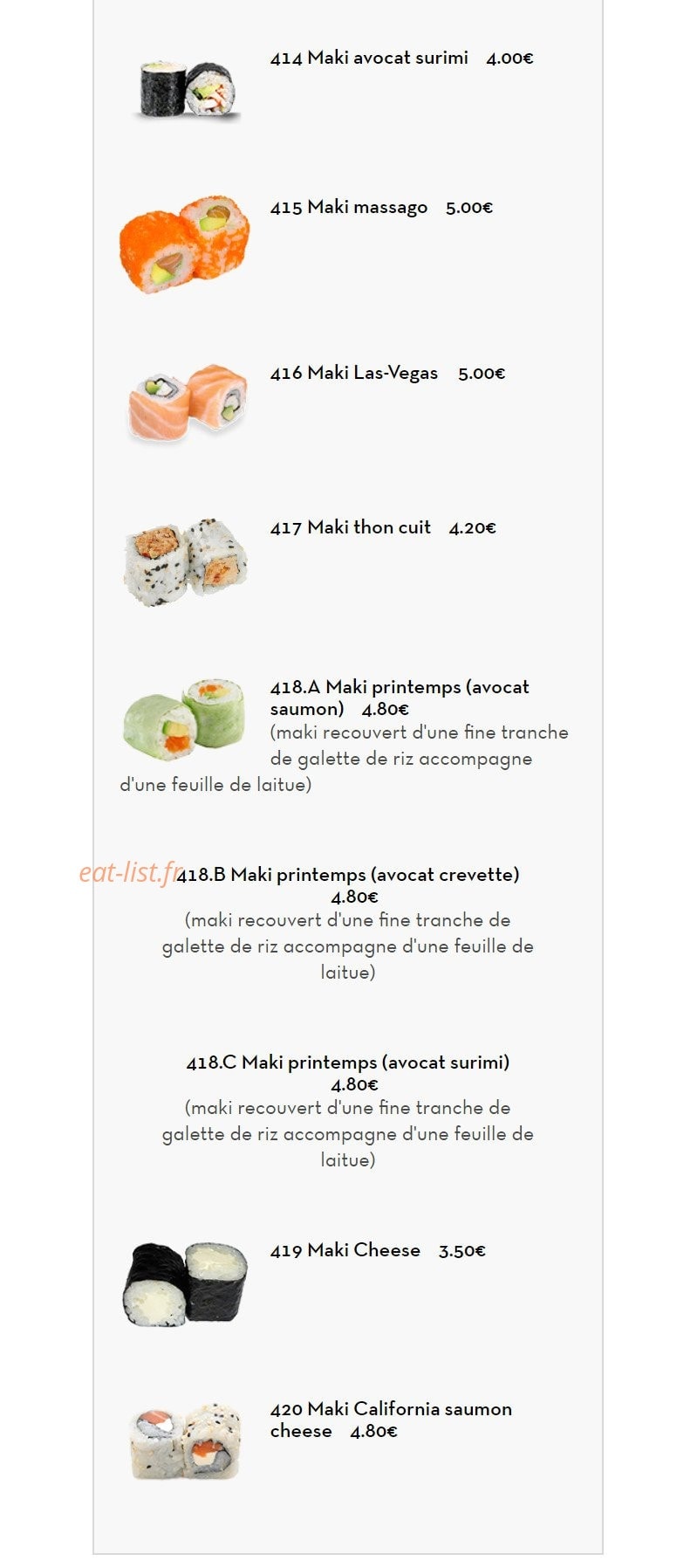 SushiBar — carte page 9