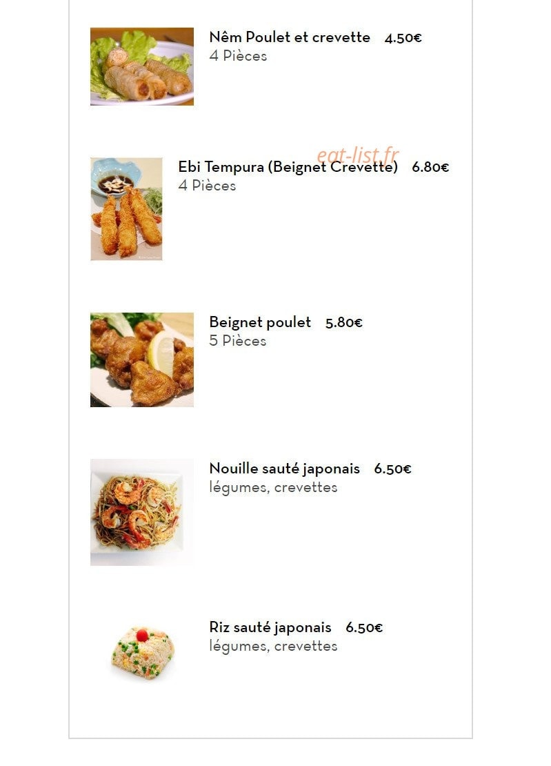 SushiBar — carte page 2