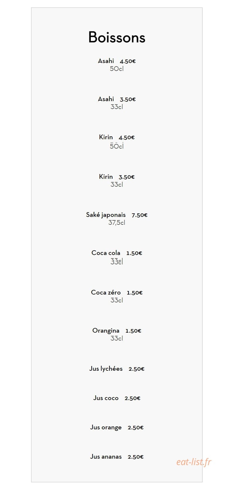SushiBar — carte page 18